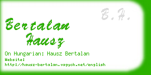 bertalan hausz business card